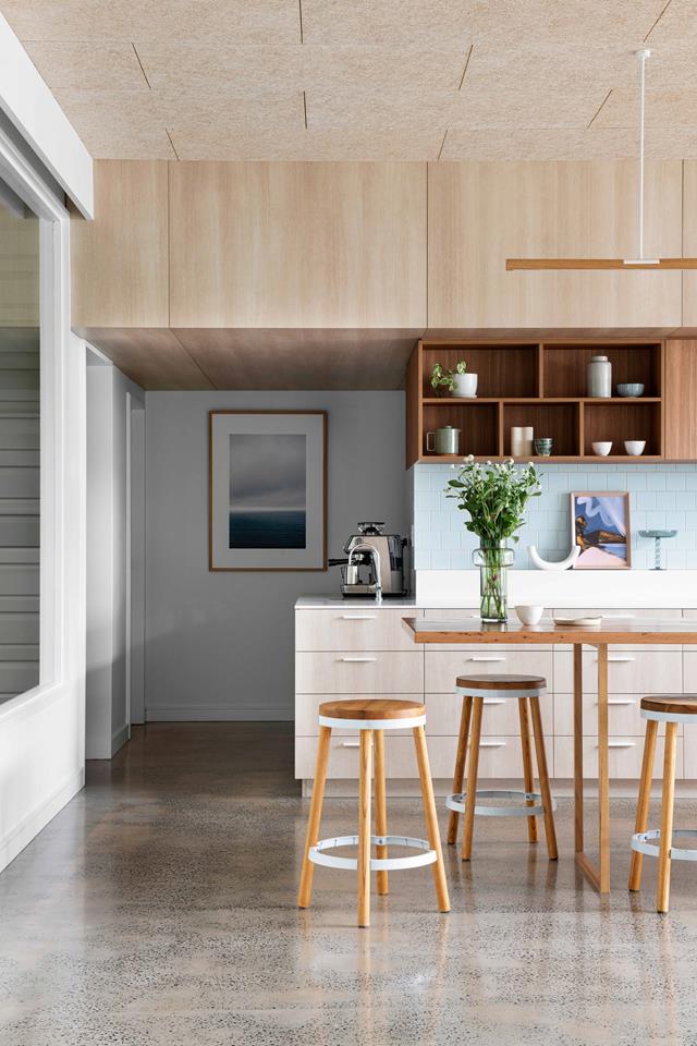 Timber kitchen with concrete floor in Paddington, Brisbane